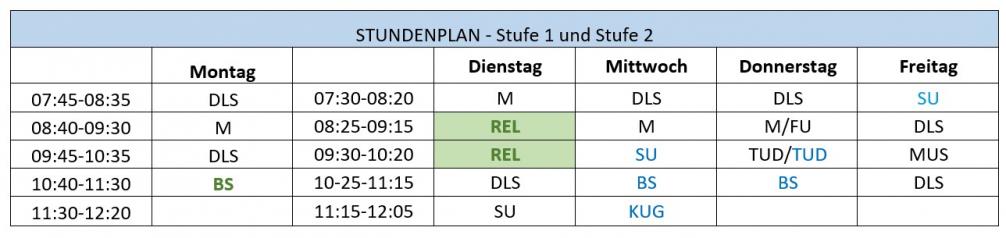 Stundenplan 24_25_1_2 stufe