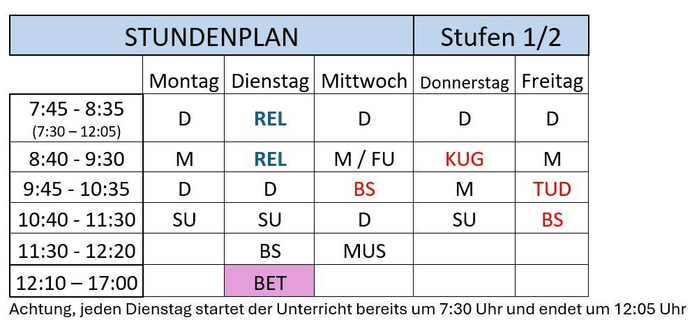 Stundenplan GS 1 25_26